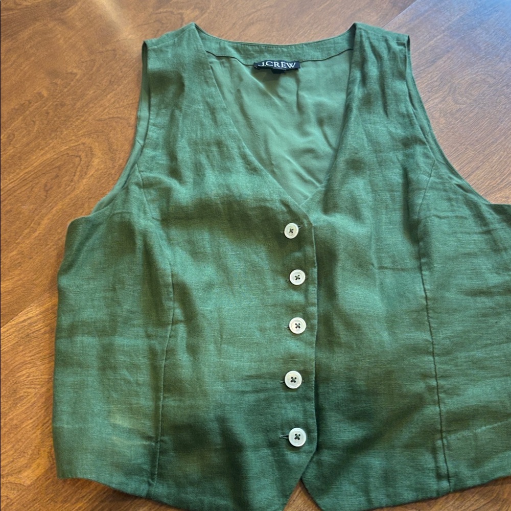J. Crew Forest Green Sleeveless Vest